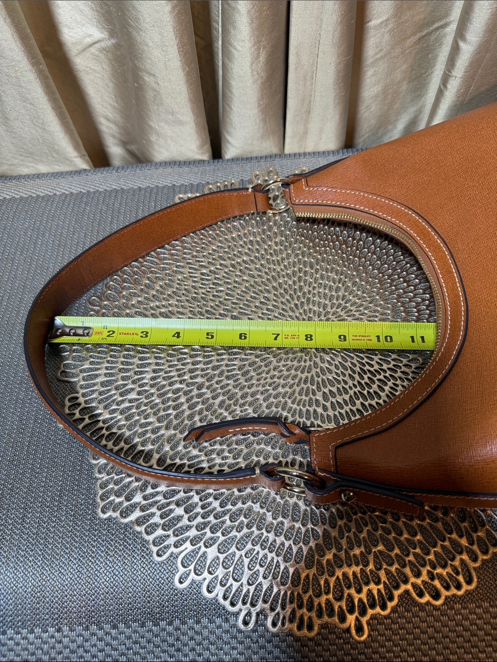 Dooney & Bourke Saffiano Leather Hobo Shoulder Bag - Cognac / Caramel (EUC) - Picture 14 of 14